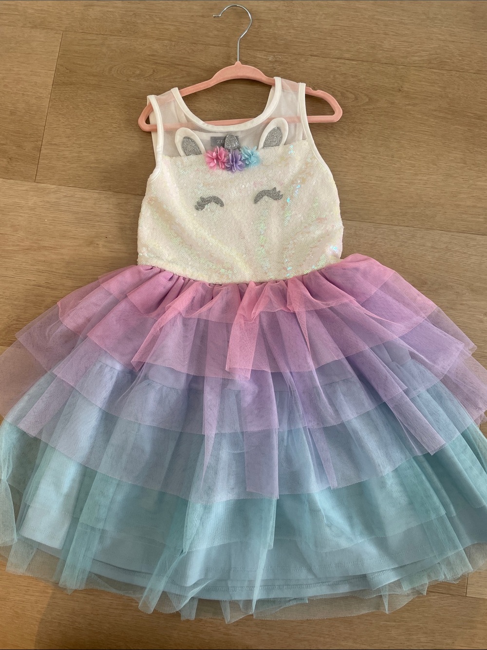 Zunie Pastel Unicorn Tulle Costume Dress - Pink, Purple, Blue